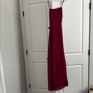 SHEIN Elegant Wine Red Maxi Dress